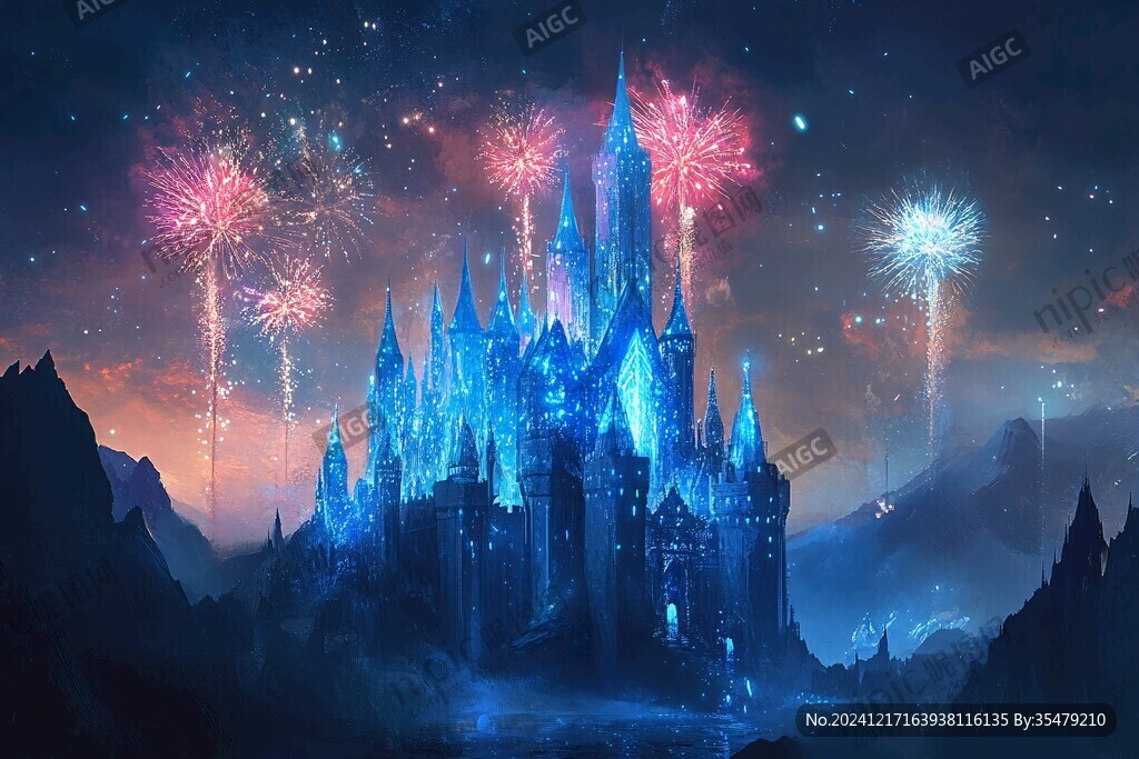 奇幻城堡夜景