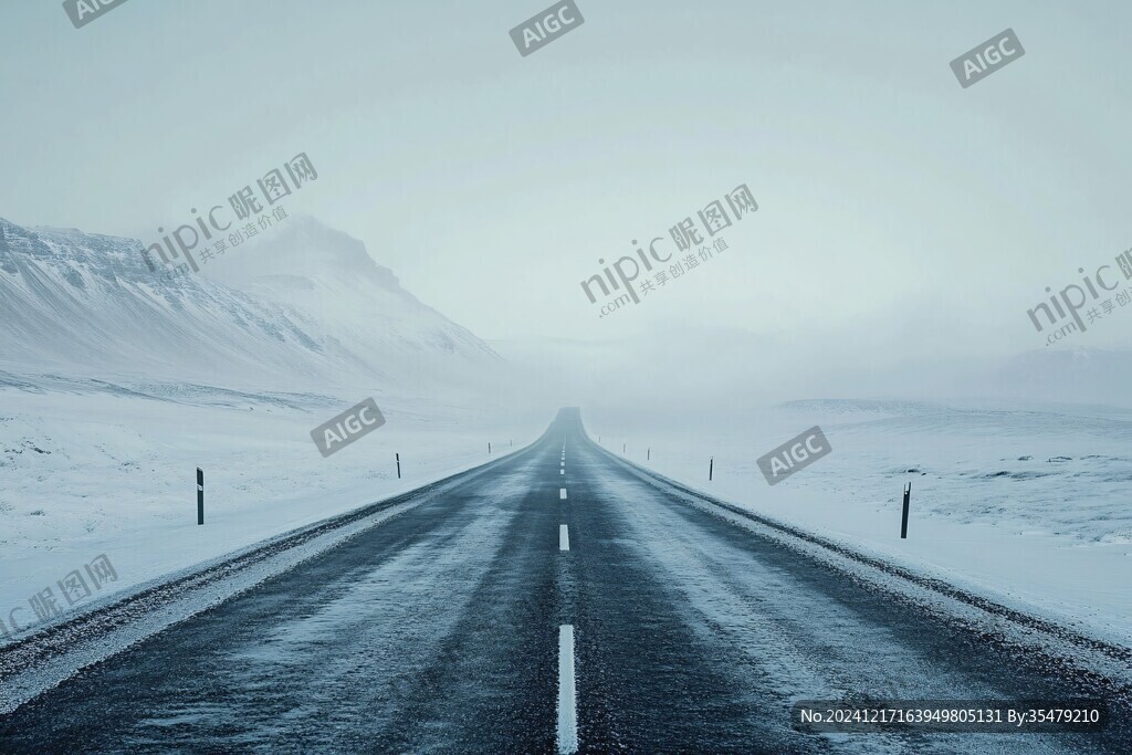 冰天雪地道路