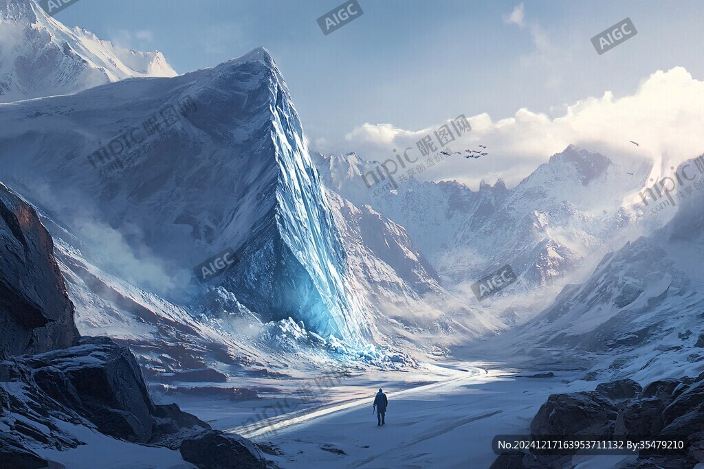 雪山原畫