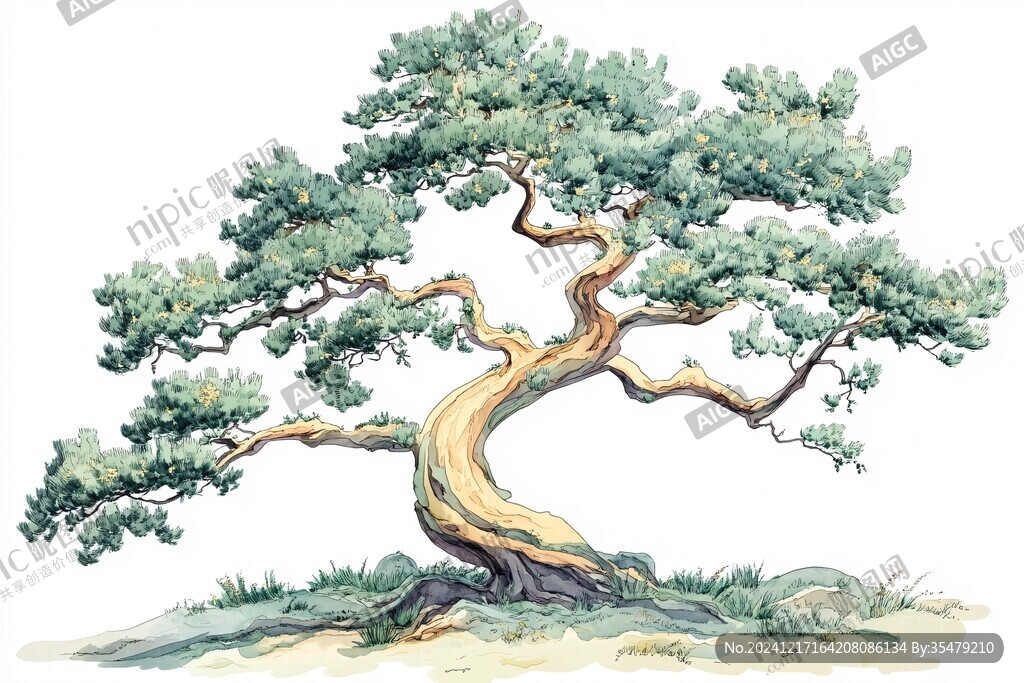 古樹插畫