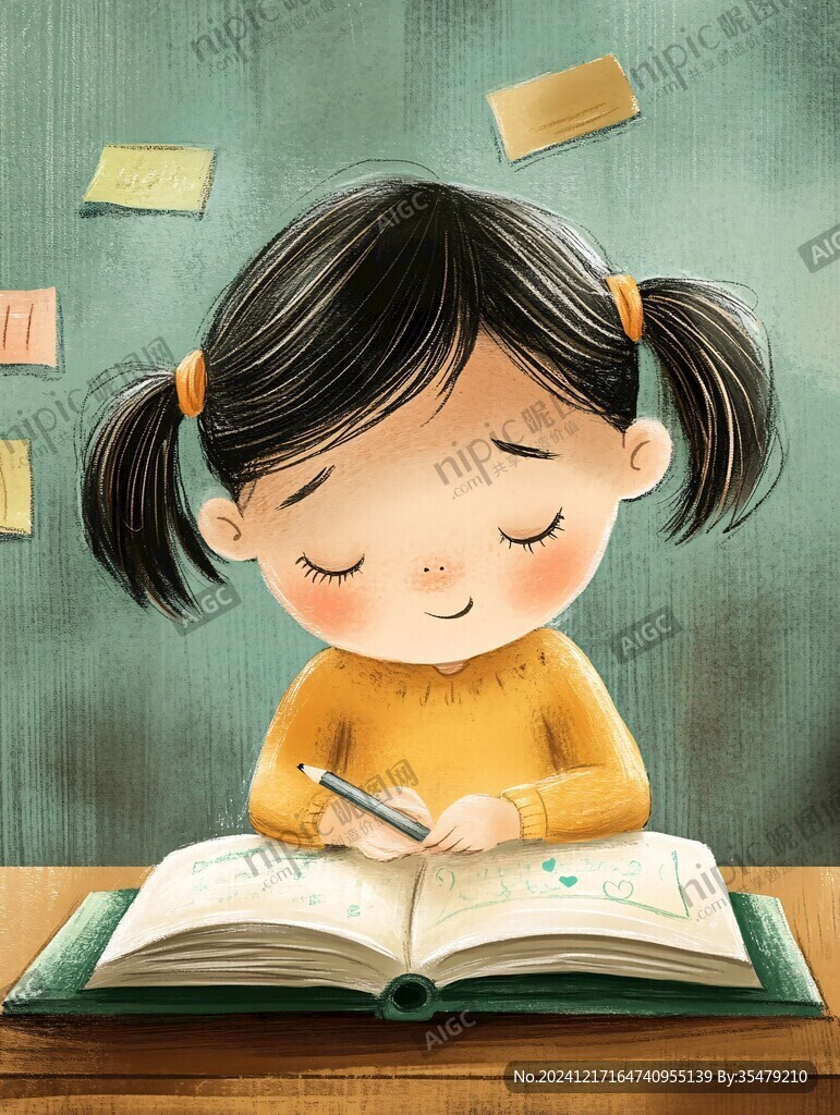 讀書兒童插畫