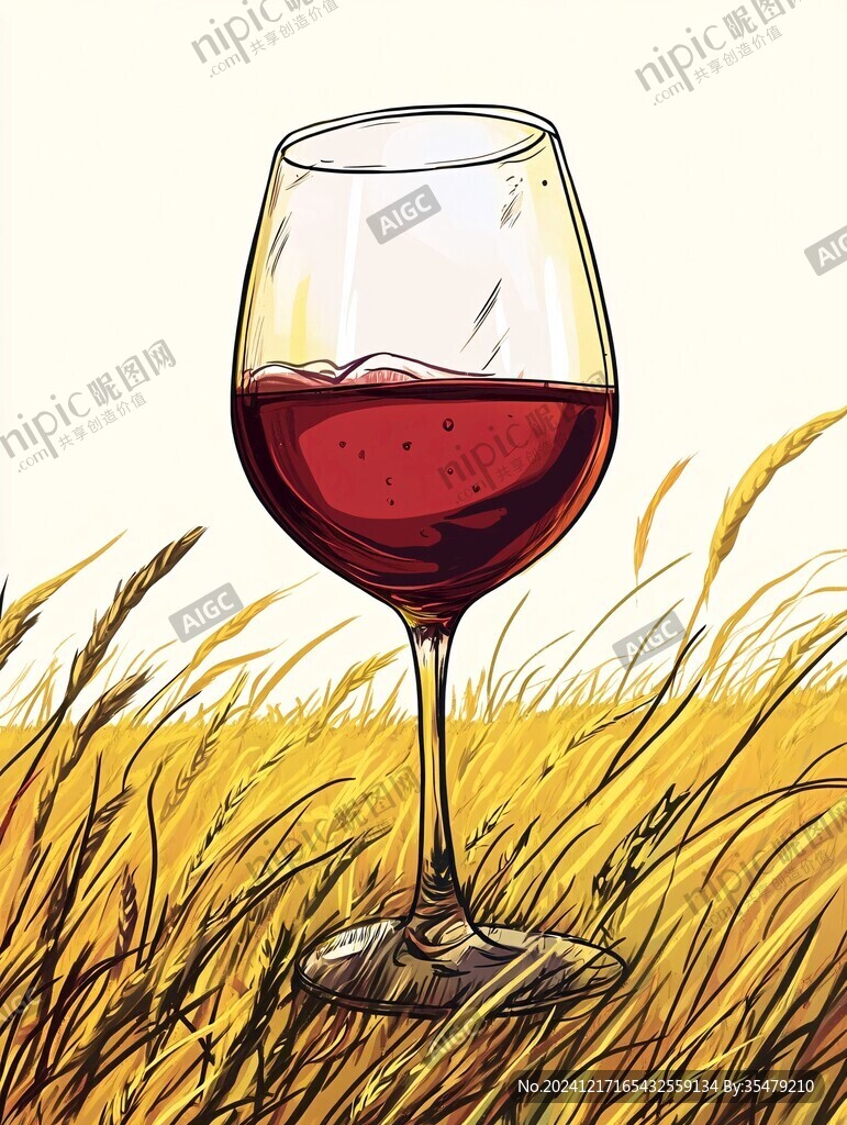 草地上的酒杯無框畫