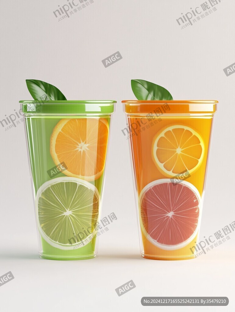 夏季青桔果汁特型杯