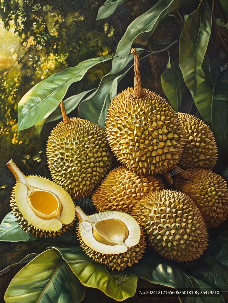 金枕榴蓮插畫