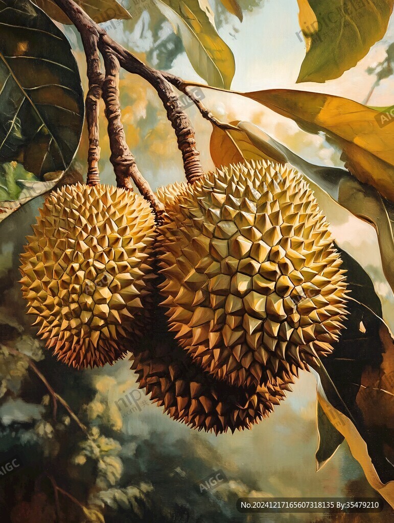 金枕榴蓮插畫