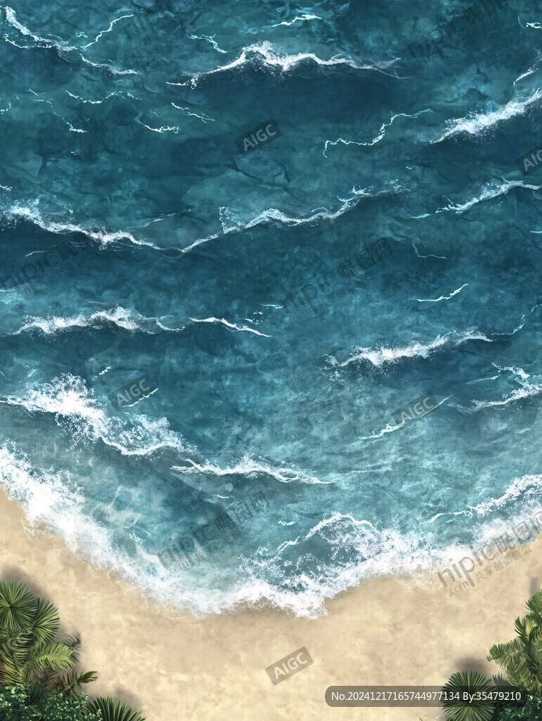 夏日海灘海邊風(fēng)光水紋