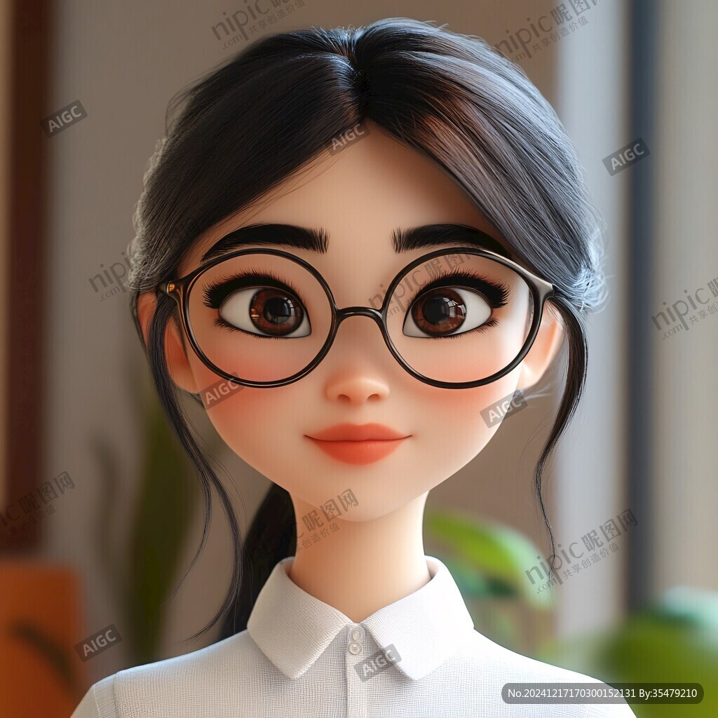 戴眼鏡q版女孩