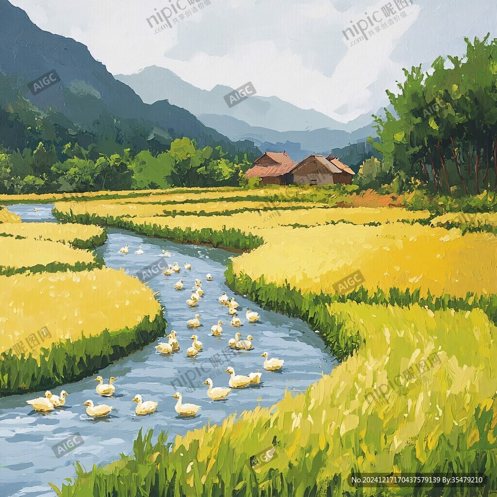 田間鴨插畫