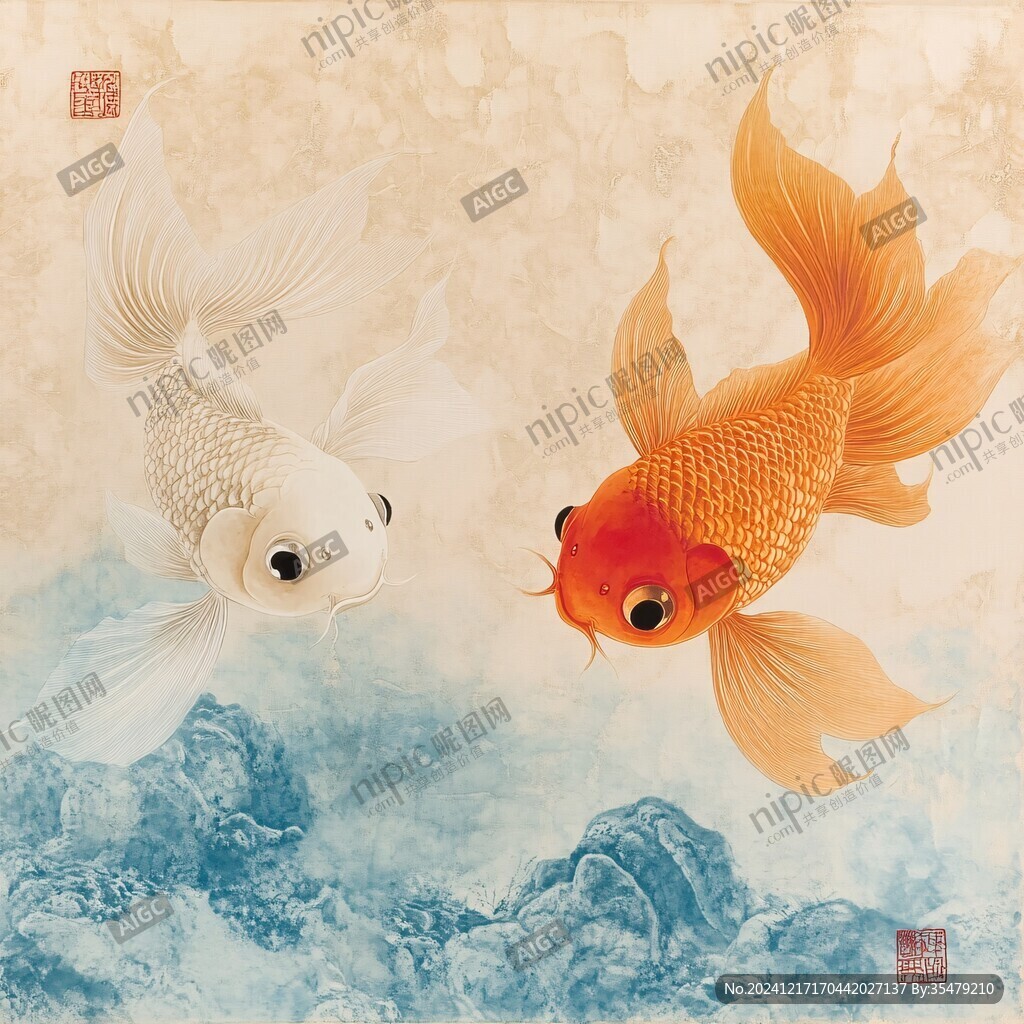 手繪金魚魚趣圖