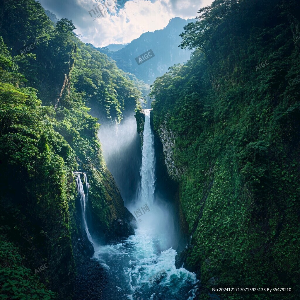 自然風景飛瀑