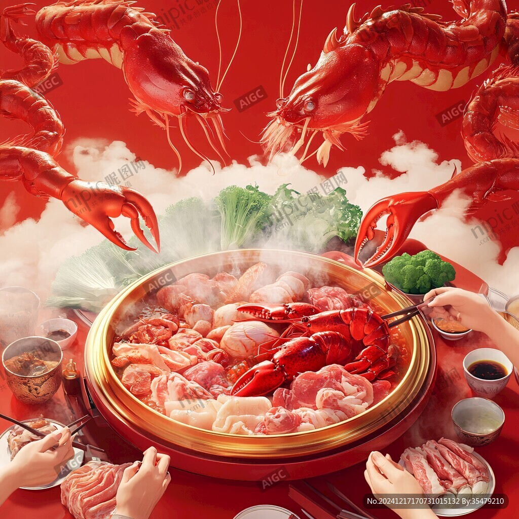 寫(xiě)實(shí)小龍蝦廣告