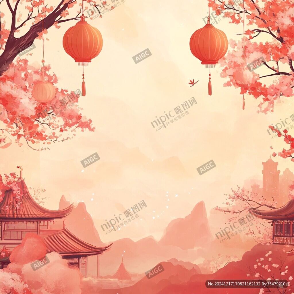 手繪春節背景