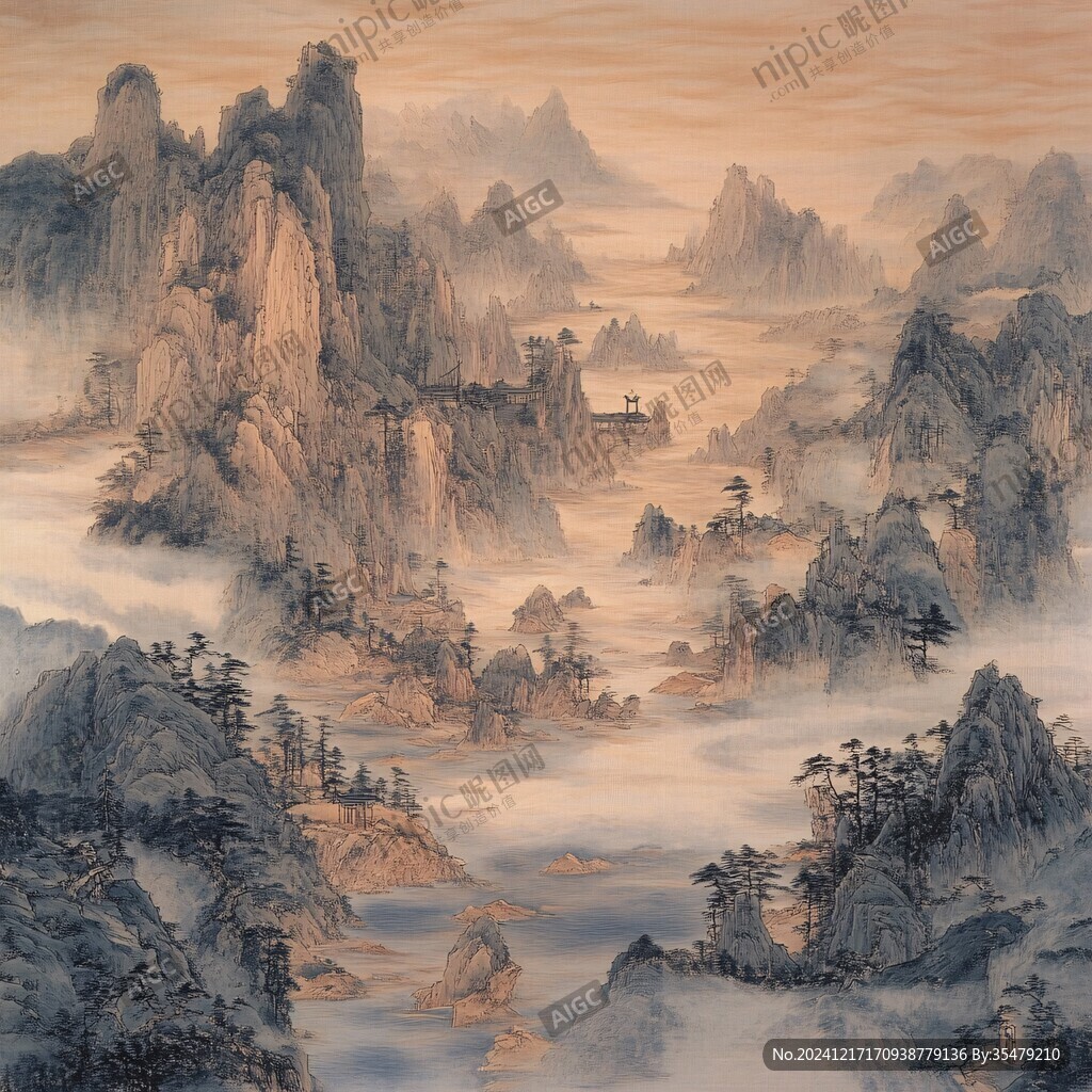 金線山水畫