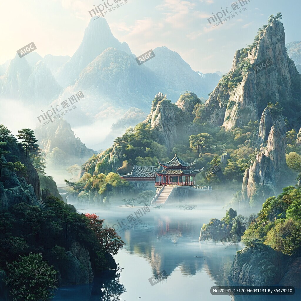 古風山水場景