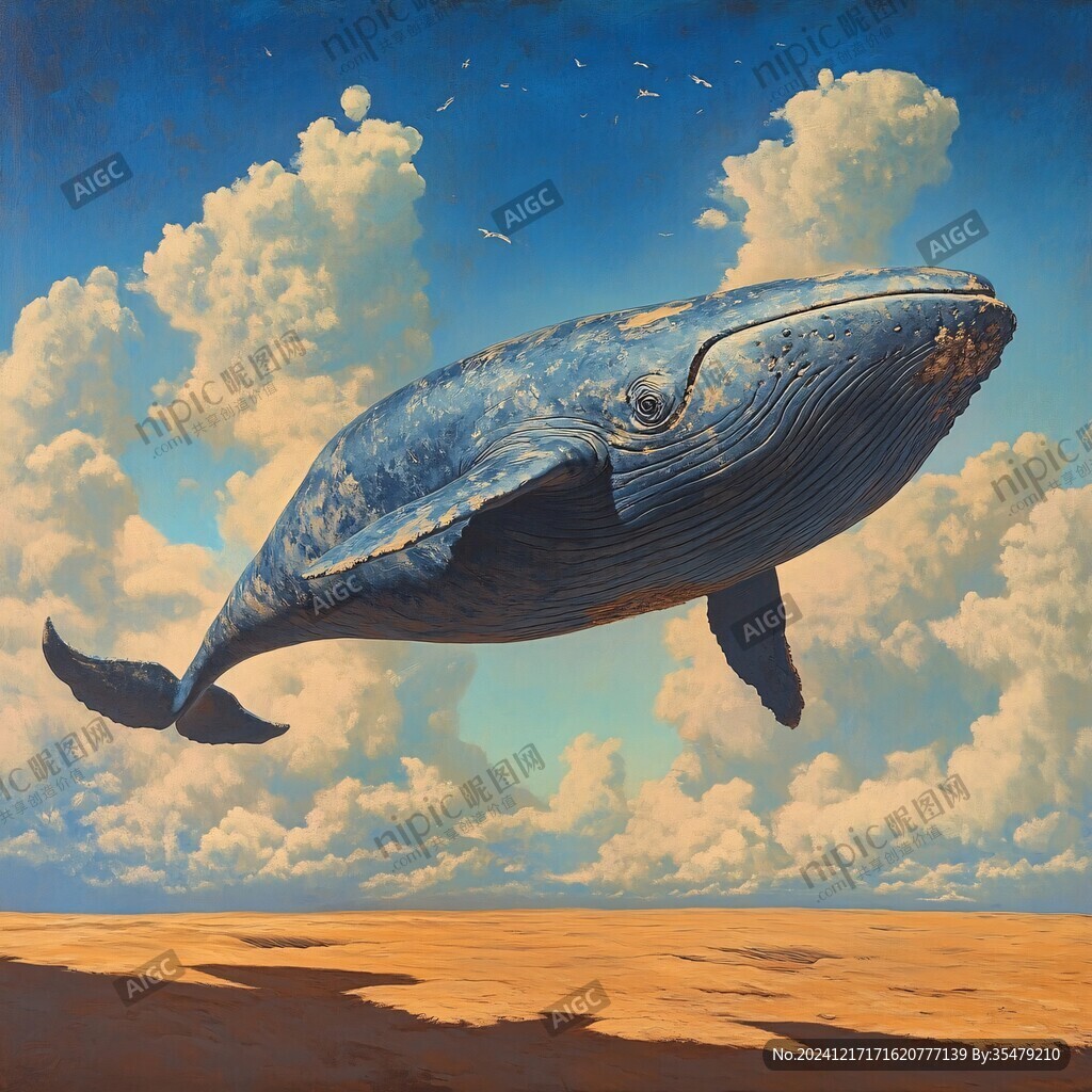 高清手繪鯨魚