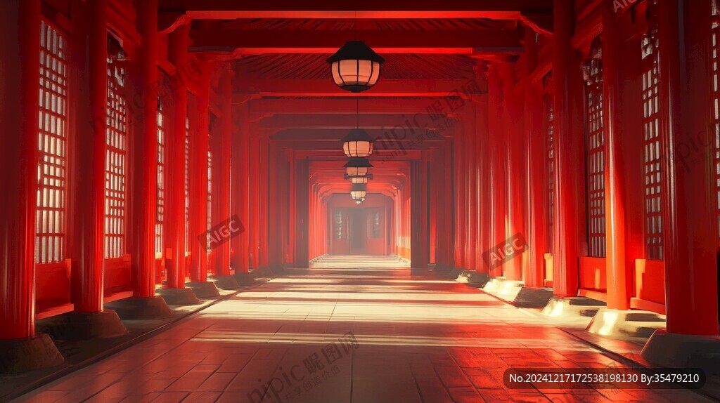 紅色燈籠走廊