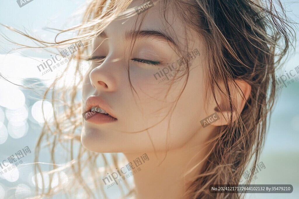 沐浴陽光美女