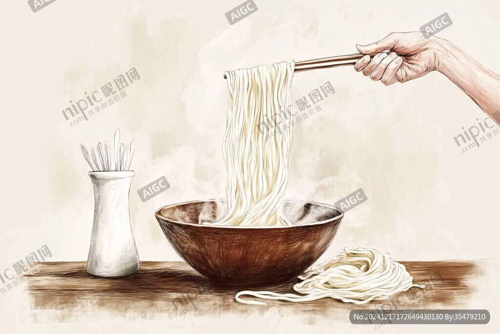 手搟面插畫(huà)