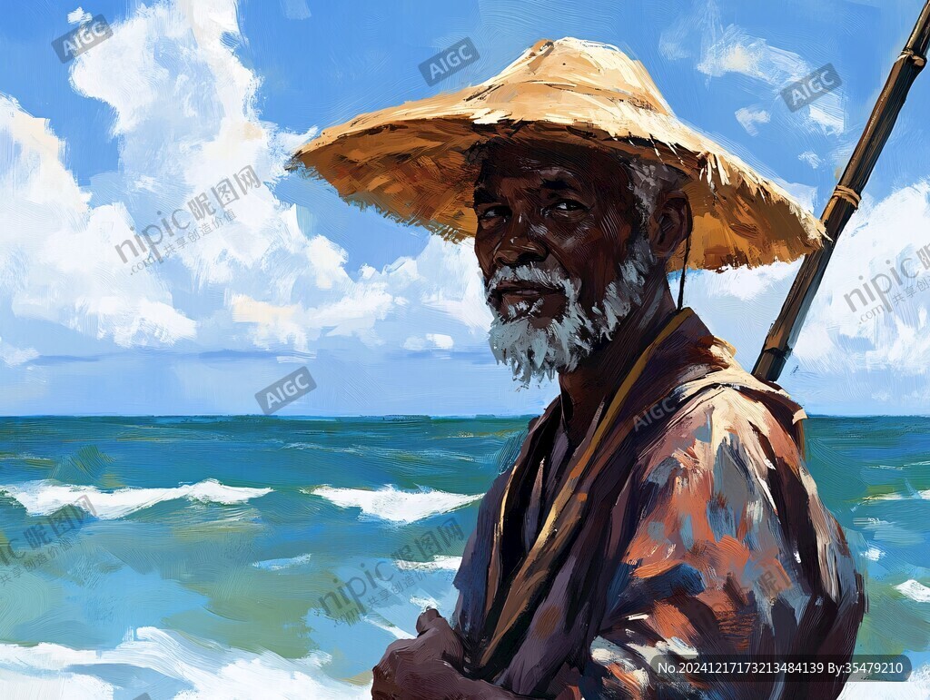 漁翁插畫
