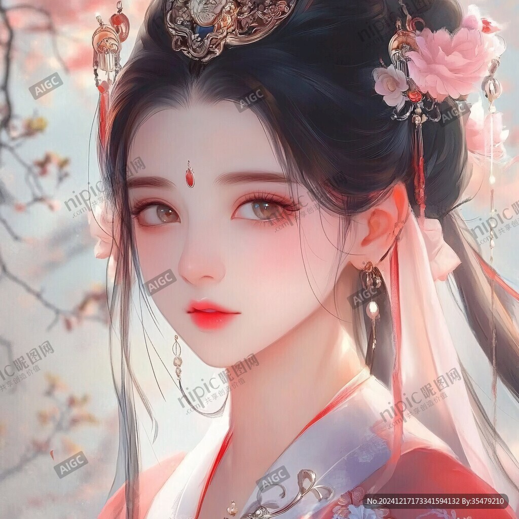 古風美女頭像插畫封面