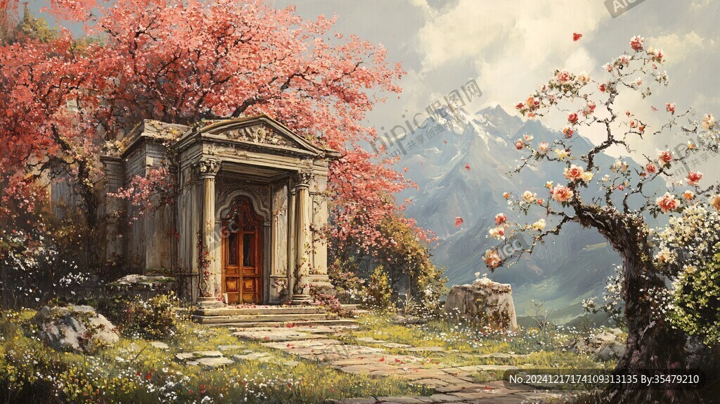 油畫桃花園