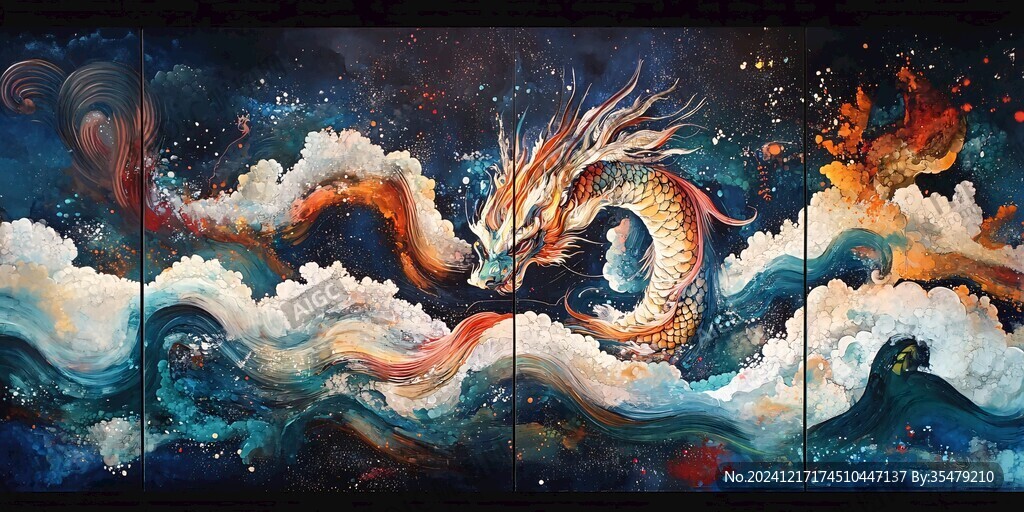 龍年橫版插畫