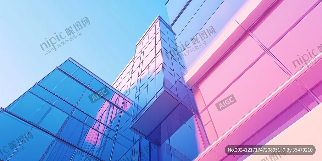 色塊底紋建筑