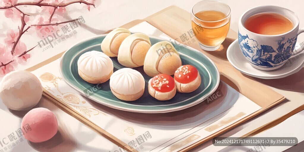 中式點(diǎn)心插畫