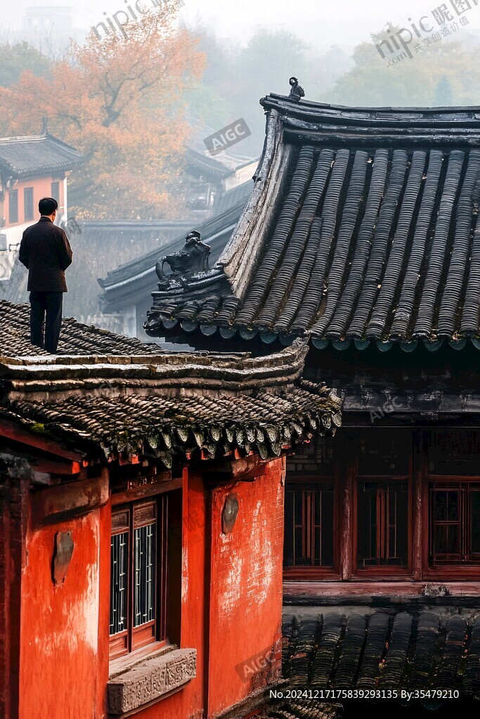 古剎秋色