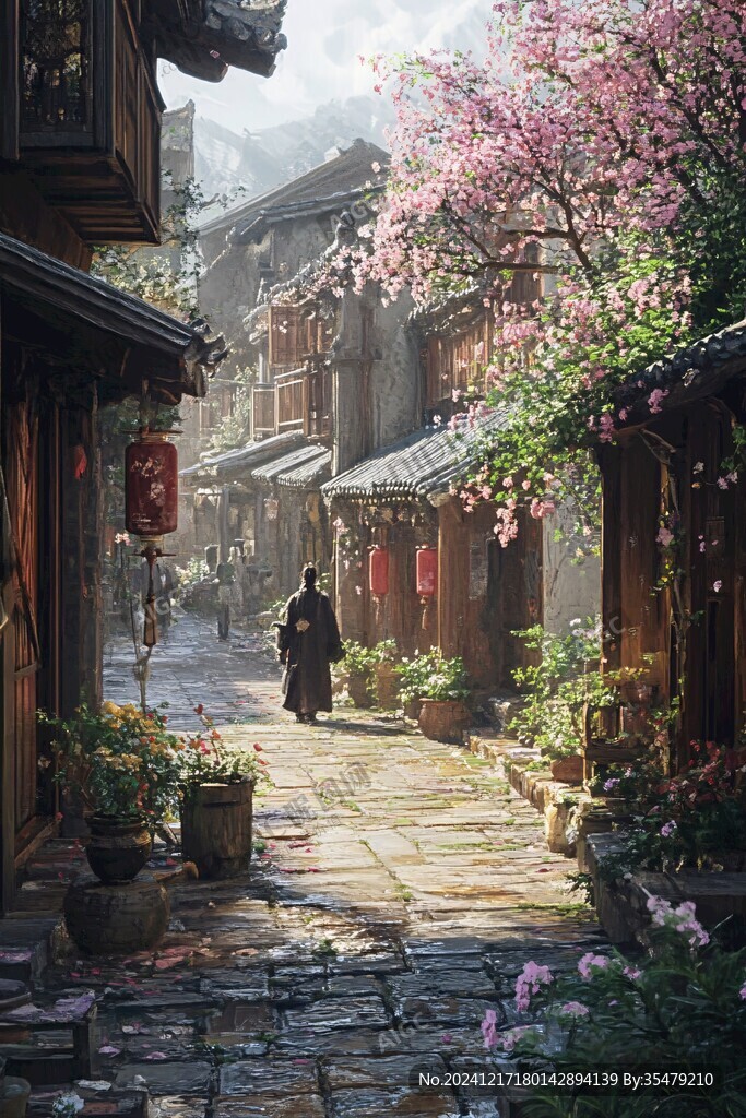 束河古鎮插畫