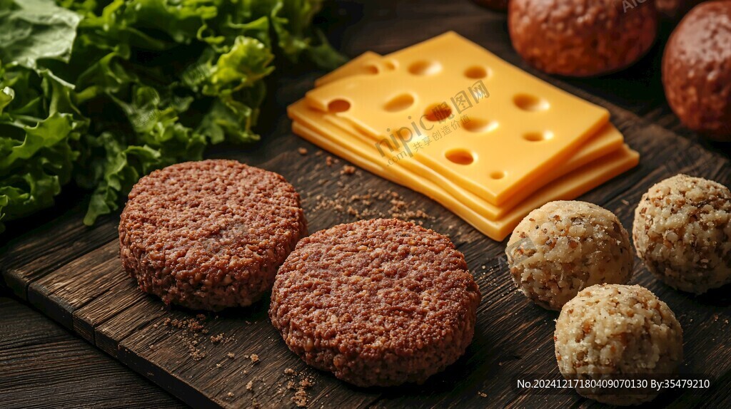 漢堡牛肉餅素材