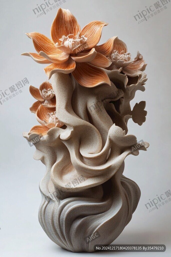 禪意蓮花擺件