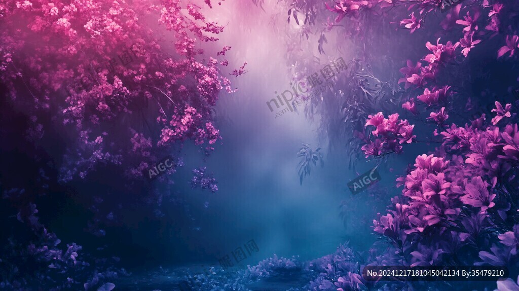夢幻背景杏花杜鵑花