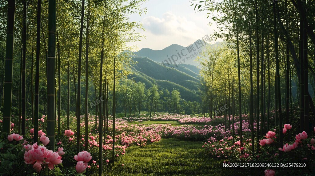 竹海風(fēng)景畫