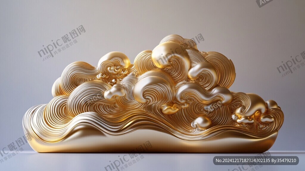 金色云紋浮雕