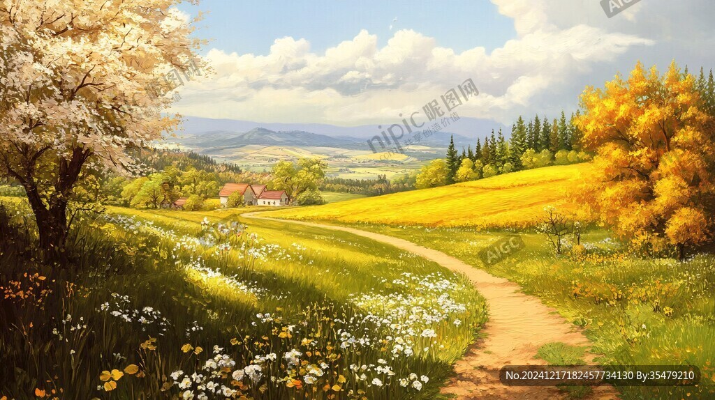 唯美花田場景