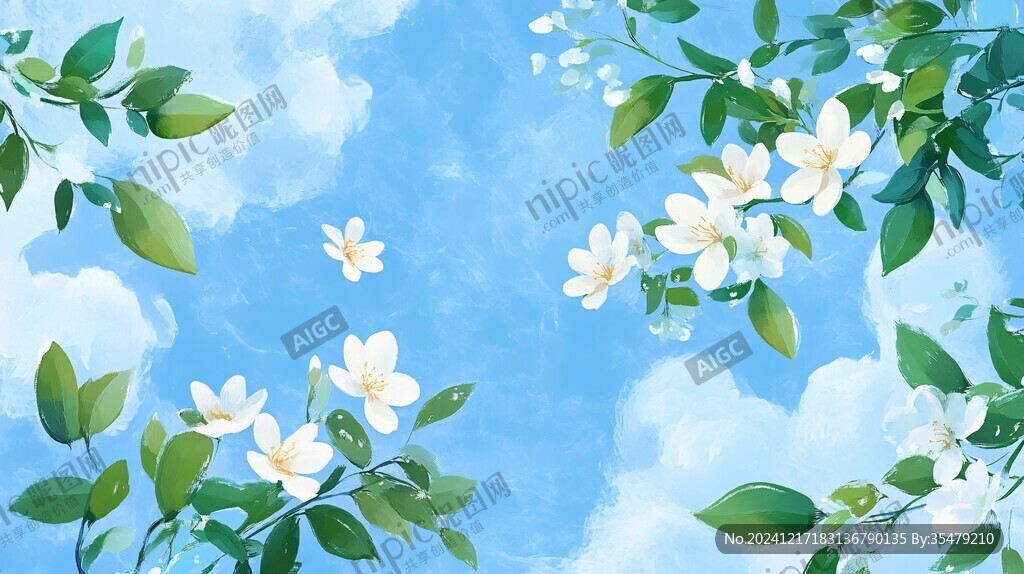 茉莉花插畫