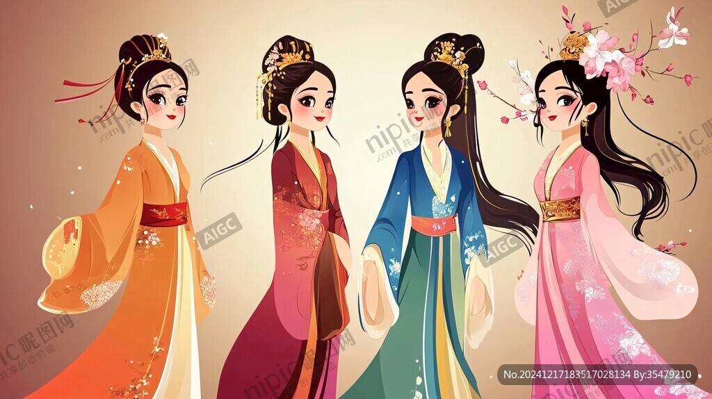 四大美女卡通形象