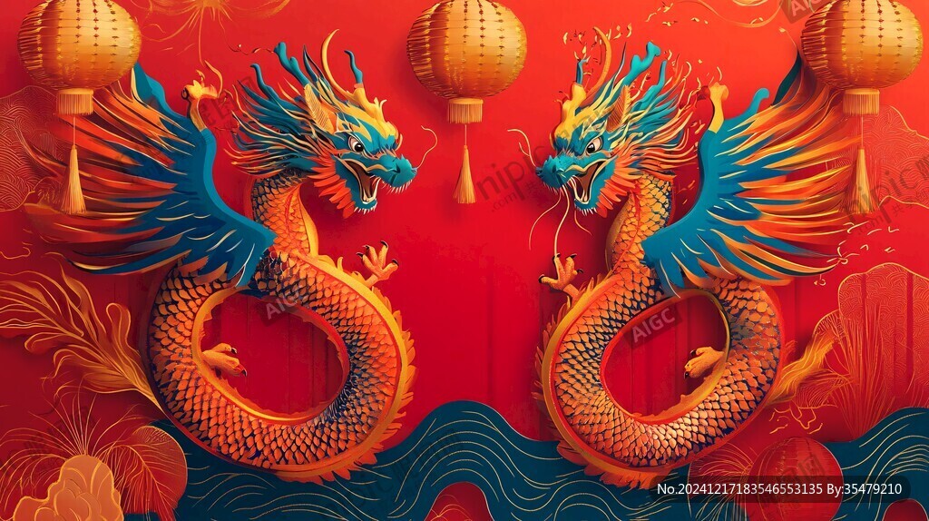 龍年包裝插畫