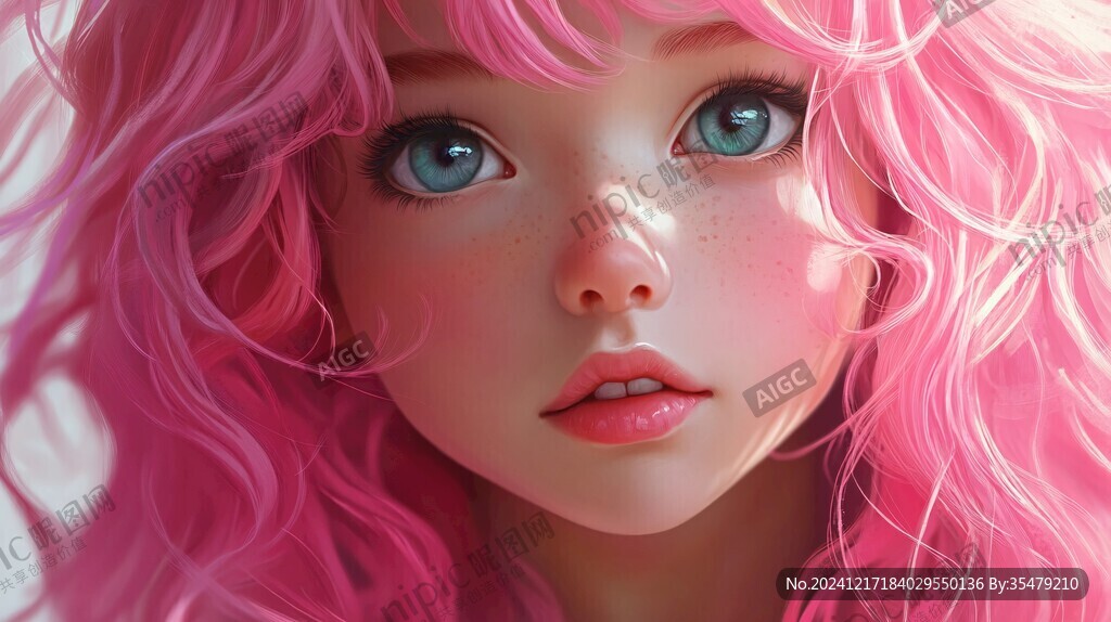 粉色頭發少女