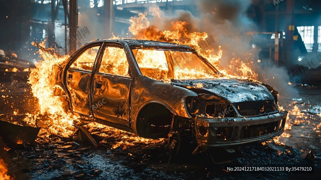 火災(zāi)燒毀的汽車