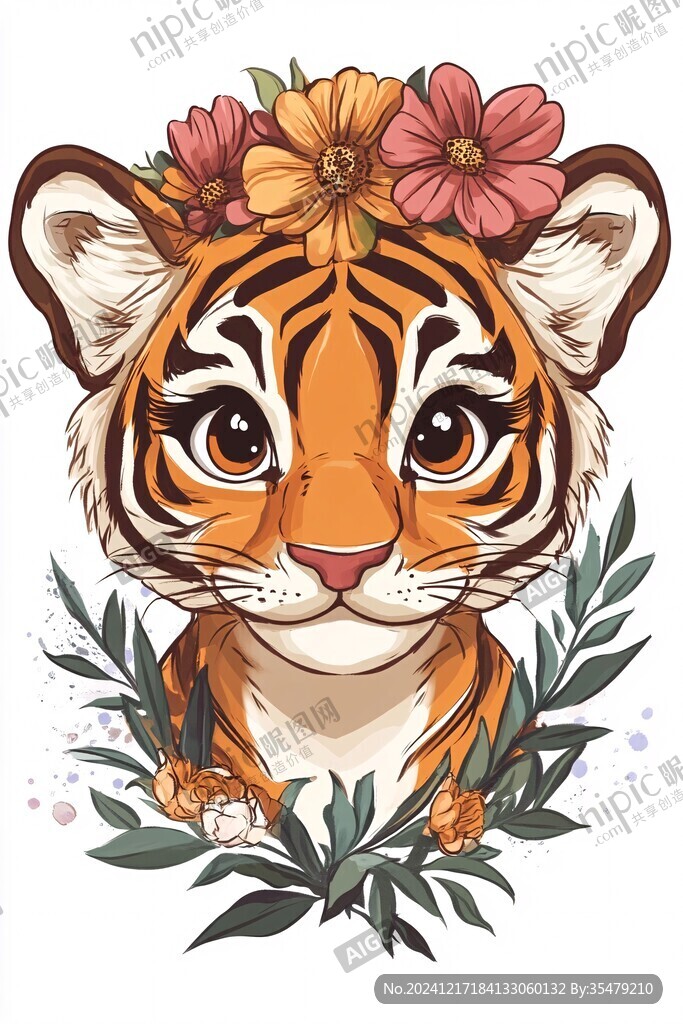 虎元素插畫