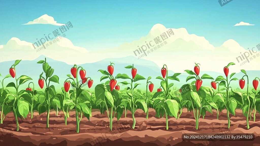 辣椒地插畫