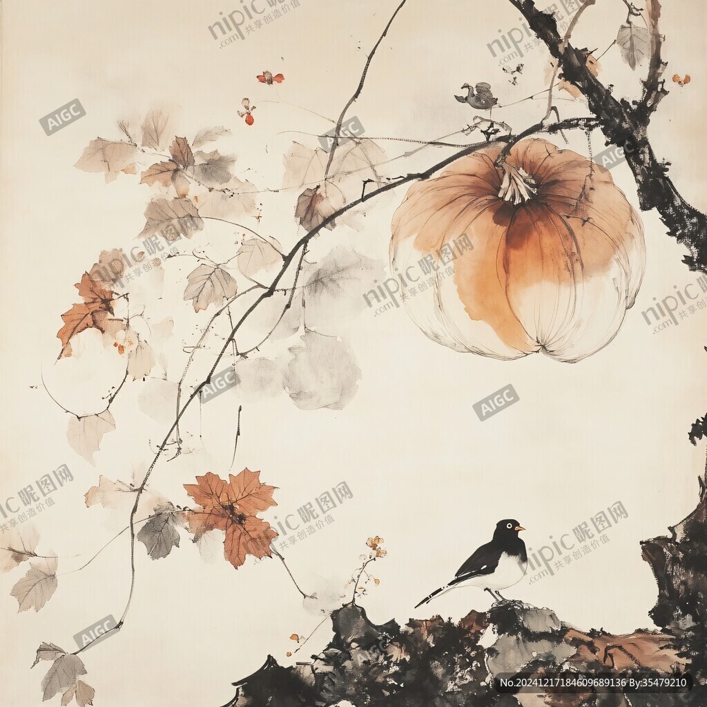 工筆花鳥畫秋天