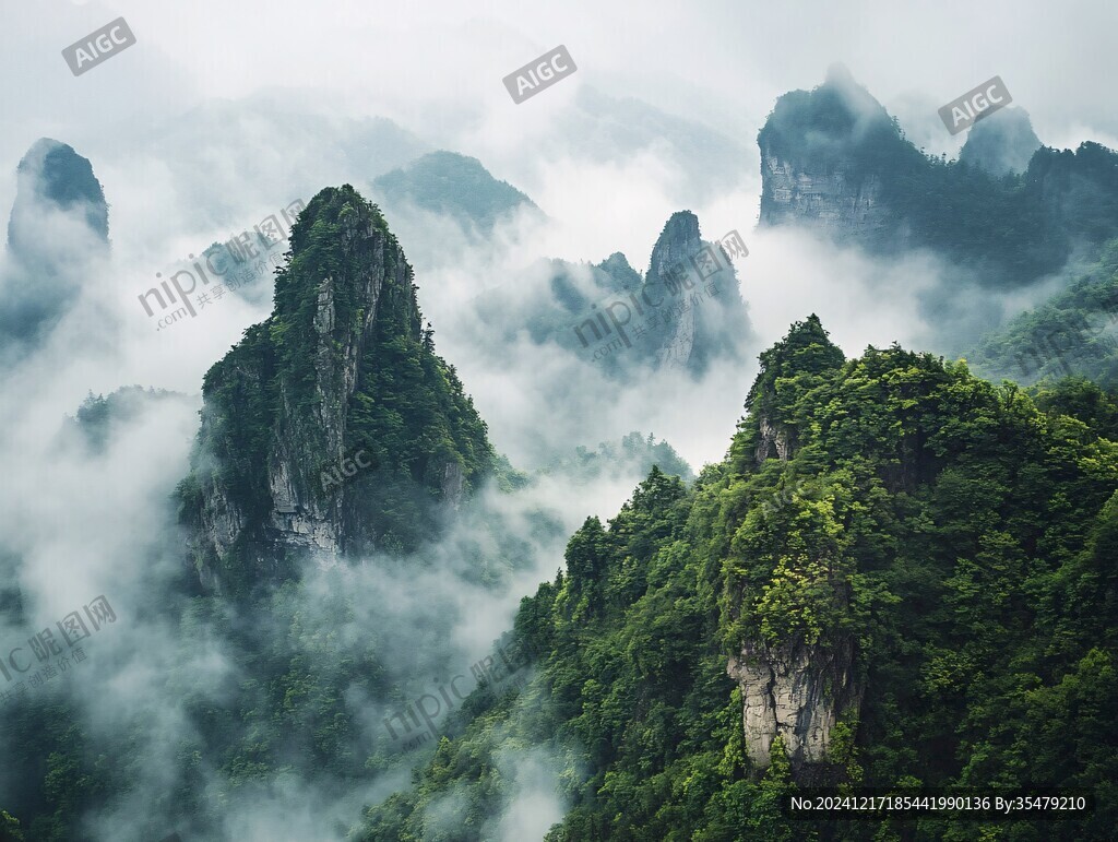 云霧繚繞狼牙山