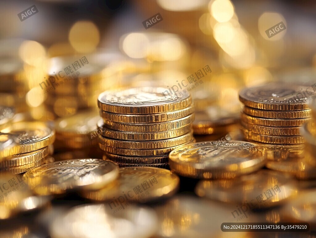 金色錢幣金錢多多