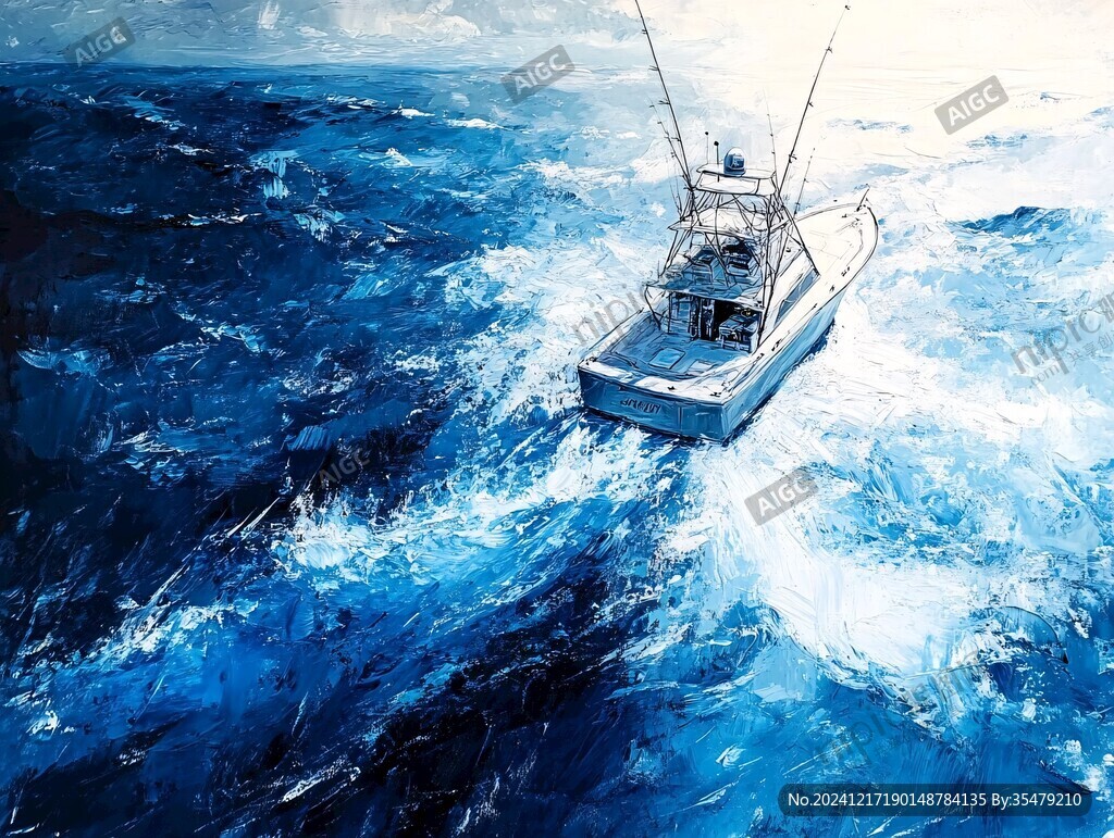 海上航行油畫