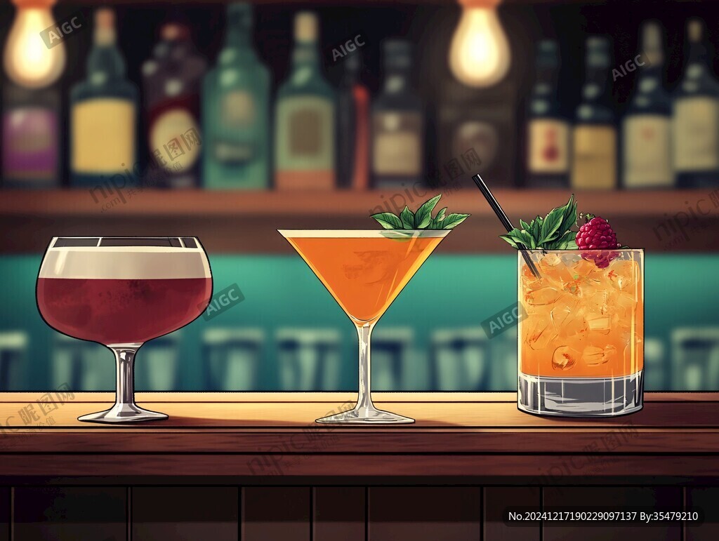 雞尾酒插畫