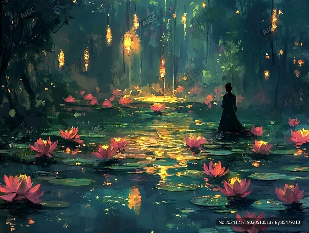 禪境秋夜極品意境插畫