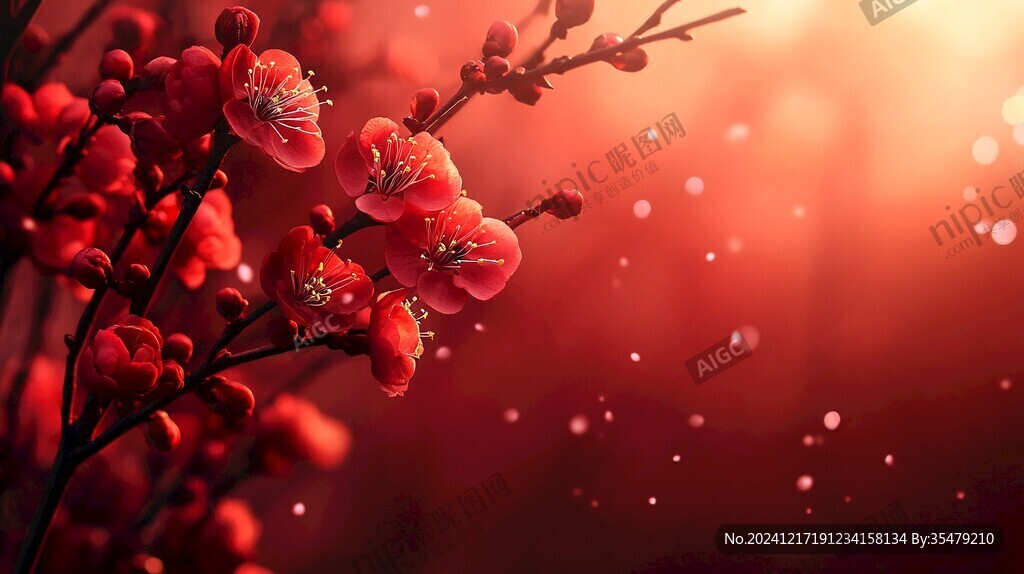 唯美夢幻梅花林